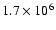 $1.7\times 10^6$