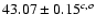$43.07 \pm 0.15^{{\tiny {c,o}}}$