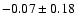 $-0.07\pm 0.18$