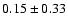 $0.15\pm0.33$