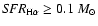 ${\it SFR}_{\rm H\alpha}\ge 0.1~M_{\odot}$