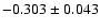 $-0.303\pm0.043$