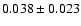 $ 0.038\pm0.023$