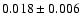 $ 0.018\pm0.006$