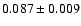 $ 0.087\pm0.009$