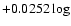 $+0.0252\log$