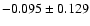 $-0.095\pm0.129$