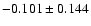 $-0.101\pm0.144$