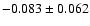 $-0.083\pm0.062$
