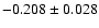 $-0.208\pm0.028$