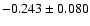 $-0.243\pm 0.080$