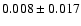 $ 0.008\pm 0.017$
