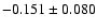 $-0.151\pm 0.080$