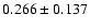 $ 0.266\pm 0.137$