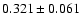 $ 0.321\pm 0.061$