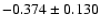 $-0.374\pm 0.130$