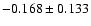 $-0.168\pm 0.133$