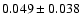 $ 0.049\pm 0.038$