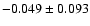 $-0.049\pm 0.093$