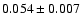 $ 0.054\pm0.007$