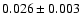 $ 0.026\pm0.003$