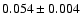 $ 0.054\pm0.004$