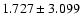 $ 1.727\pm 3.099$