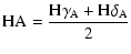 $\displaystyle {\rm HA} = \frac{{\rm H}\gamma_{\rm A}+{\rm H}\delta_{\rm A}}{2}$