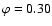 $\varphi = 0.30$