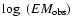 $\log~(EM_{\rm obs})$