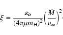 \begin{displaymath}\xi = \frac{\varepsilon_{\alpha}}{(4\pi\mu m_{\rm H})^2}
\Big(\frac{\dot M}{v_{\infty}}\Big)^2\cdot
\end{displaymath}