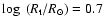 $\log~ (R_{\rm t}/R_\odot) = 0.7$