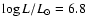 $\log L/L_\odot = 6.8$