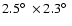 $2.5\hbox{$^\circ$ }\times 2.3\hbox{$^\circ$ }$