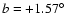 $b=+1.57\hbox{$^\circ$ }$