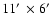 $11\hbox{$^\prime$ }\times 6\hbox{$^\prime$ }$