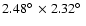 $2.48\hbox{$^\circ$ }\times 2.32\hbox{$^\circ$ }$