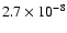 $2.7\times10^{-8}$
