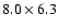 $8.0\times6.3$