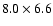 $8.0\times6.6$