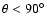 $\theta < 90^{\circ}$
