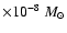 $\times 10^{-8}~M_{\odot}$