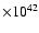 $\times 10^{42}$