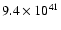 $9.4 \times 10^{41}$