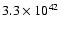 $3.3 \times 10^{42}$