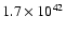 $1.7 \times 10^{42}$