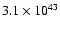 $3.1 \times 10^{43}$