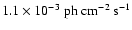$1.1 \times 10^{-3}~{\rm ph~cm^{-2}~s^{-1}}$
