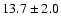 $ 13.7 \pm 2.0$