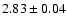 $ 2.83 \pm 0.04$